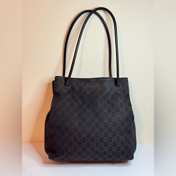GUCCI GG Monogram Canvas Tote Bag Brown Vintage - Picture 5 of 12